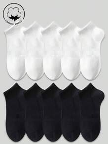 2/4/6/10 pares de calcetines de algodón para mujer, calcetines cortos, calcetines blancos, calcetines negros, calcetines invisibles, calcetines para mujer, calcetines lindos, calcetines para niñas, para otoño/invierno/primavera/verano, con detalles de malla transpirable, diseño de agujero de guía de respiración, que absorbe la humedad, suaves y cómodos, aptos para diversos eventos festivos, deportes, ocio, negocios y otros usos diarios, se pueden usar durante todo el año, las combinaciones de colores son aleatorias.