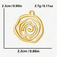 5pcs High-End Fashionable Multipattern Stainless Steel Gold And Silver Sunburst Geometric Pendant Ring Charms, Suitable For DIY Jewelry Making Necklace Bracelet Earrings