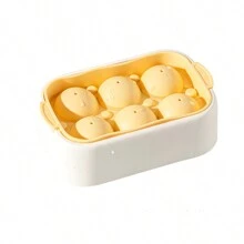 1个装，硅胶六格带盖冰盒冰格制作球形冰块易脱模按压式制冰盒