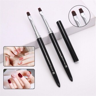 2pcs/Set Gel Building Nail Art Brush Nail Polish Pen