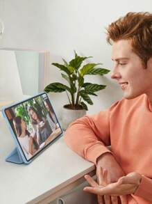 Blue Phone Case 1pc Tablet Protective Case Compatible With Ipad, Soft Anti-Fall Protection, Ultra-Thin/Smart Stand/Auto-Wake Protective Case For TPU Leather Apple IPad Mini 4/5/6, 9.7/10.2/10.5 Inches, Air 4/5/6, 10th Gen, 10.9 Inches, Pro 11 Inches, Air 11(M2) , Air 13 And Pro 11(M4)-Baby Blue