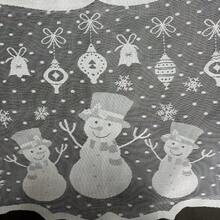 1 chiếc chăn lò sưởi bằng polyester họa tiết người tuyết trắng, cây thông Noel, tuần lộc, bông tuyết, họa tiết đối xứng bất đối xứng, thích hợp cho mùa đông Giáng sinh - trắng - Xem 5