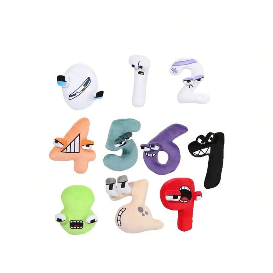 1 件全新毛绒抱枕玩偶玩偶数字角色动物系列，颜色可能因随机发货而有所不同