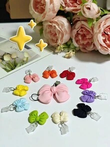 Bộ 2 dây đeo điện thoại di động có nút chặn bụi hình nơ, 11 màu để lựa chọn, có thể dùng làm quà tặng ngày lễ! - Nhiều màu - Xem 12