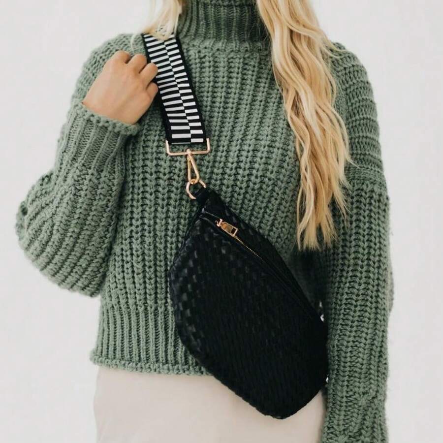 Woven Bum Bag In Multiple Color Options And Check Design Comes With