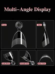 600Pcs Pre-Shaped Extra Short Stiletto False Nails Press On Nails Soak Off Clear Nail Tips With 10 Sizes Half Cover Nail Tips For Acrylic Nail Nail Supplies Nails