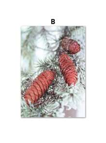 1pc Phong cảnh mùa đông Quà tặng Giáng sinh Trang trại Tuyết Tường Nghệ thuật In Canvas Tranh Bắc Âu Áp phích In Trang trí phòng khách Không có khung - Nhiều màu - Xem 43