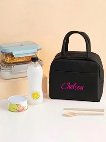 Customized Lunch Bag, Thickened Aluminum Foil Simple Handheld Bento Cooler Bag, Includes Tableware And Lunch Box, Simple Large Capacity Work/School Waterproof Oil-Proof Lunch Box Bag, Suitable For Daily Use, Can Be Used As A Gift