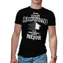 Playera De  Caballero  para el Día del Padre el mejor Papá Arquitecto - Negro - Ver 1