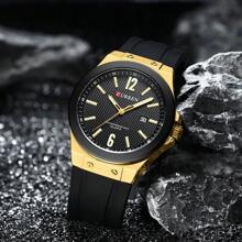 Curren CURREN Herren Sportuhr, Silikonarmband, Kalender, wasserdicht, modische Quarzarmbanduhr, Geschenke