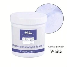 120克丙烯酸粉 - 3色丙烯酸美甲粉，聚合物彩色丙烯酸美甲粉，用于丙烯酸美甲延长雕刻（白色/粉色/透明），丙烯酸按压式美甲片 - 彩色 - 查看 8