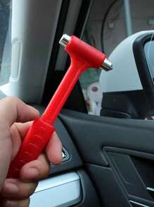 1件装汽车锤，带安全带切割器的汽车玻璃破碎器，二合一紧急逃生工具，灾难救援用的长柄破窗器，车祸救生锤，男士工具 - 紅色 - 查看 7