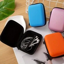 1 pieza Bolsa de almacenamiento multifuncional para juegos de cartas, auriculares inalámbricos, bolsa de EVA, posibles problemas menores de costura. Bolsa de almacenamiento de cable de carga de datos portátil, estuche con cierre resistente a golpes, estuche de viaje para auriculares, disponible en varios colores