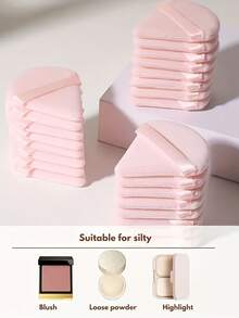 50/40/30/20/10/5 chiếc Bông phấn trang điểm nhung hình tam giác, Bông phấn trang điểm mặt, Bông phấn trang điểm có thể tái sử dụng, Bông phấn trang điểm mặt và mắt, Bông phấn trang điểm nền mềm, Dụng cụ trang điểm phấn nền trang điểm mặt khô, Dụng cụ trang điểm có thể vệ sinh cho mọi loại da, Dụng cụ trang điểm làm đẹp chuyên nghiệp, Dụng cụ trang điểm nền trang điểm cho phấn phủ toàn thân, Lý tưởng cho trang điểm nền - Hồng - Xem 2