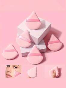 50/40/30/20/10/5 chiếc Bông phấn trang điểm nhung hình tam giác, Bông phấn trang điểm mặt, Bông phấn trang điểm có thể tái sử dụng, Bông phấn trang điểm mặt và mắt, Bông phấn trang điểm nền mềm, Dụng cụ trang điểm phấn nền trang điểm mặt khô, Dụng cụ trang điểm có thể vệ sinh cho mọi loại da, Dụng cụ trang điểm làm đẹp chuyên nghiệp, Dụng cụ trang điểm nền trang điểm cho phấn phủ toàn thân, Lý tưởng cho trang điểm nền - Hồng - Xem 4