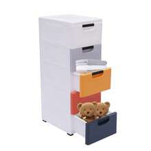 OUKANING Plastic Drawers Dresser Stackable Clothes Storage Cabinet Furniture With 4 Wheel - 彩色 - 查看 8