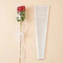 48 件/包单枝鲜花包装袋，玫瑰花束 OPP 袋，适用于教师节、母亲节、节日、花店用品 - 網紅單支袋48pcs - 查看 9