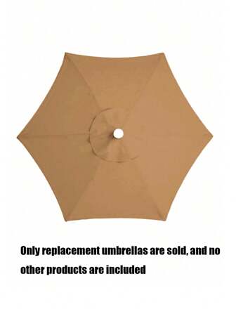 1Pc Khaki Shade Umbrella Cloth Outdoor Patio Umbrella Cover Replace The Rain Cloth Sunscreen Cloth Garden Column Umbrella Cover Replace New(Only Replacement Umbrellas Are Sold, Nothing Else Is Included)