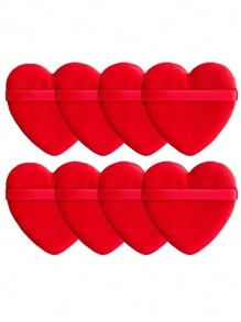 24pcs/15pcs/8pcs/3pcs Flocked Heart Makeup Sponge, Soft Fluffy Texture, Suitable For Face & Body Powder Puff, Mixed Makeup Beauty Tools,Makeup,Cheap,Room Decor,Vanity,Travel,Bedroom,Makeup Accessories,Puff,Makeup Blender,Powder Puff,Makeup Sponge,Cheap,Stocking Stuffers,Makeup,Makeup Tools,Cheap Stuff,Gifts,Gifts For Women,Christmas Gifts - Red - View 10