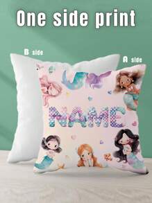 1pc Customized Personalized Name Printed Pillow Case, Custom Name Pillow,Ocean,Mermaid,Dolphins, Turtles, Special Fonts,Single Sided Print Pillow Cover For Kid,For Birthday,Children's Day,Everyday Gifts, Create Your Own Picture Pillow Case, Great Gift For Family, Friends And Yourself,Christmas Gift Pillow,Best Friend Pillow,Family Gift,Birthday Gifts,Gift For Family/Friend/Girlfriend/Boyfriend Washable Cute,Love,Soft Custom,Unique,Personalized Ideal Gifts For Friends,Ideal Gifts For Family Daughter,Son For Birthdays Sofa,Bed,Car,Tea Room,Bedroom,Living Room
