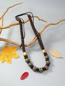Vòng cổ gỗ phóng đại cổ điển, vòng cổ ngắn phong cách Boho dành cho phụ nữ - Nhiều màu - Xem 5