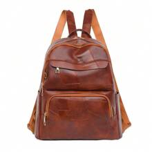 Women's Casual Stone Pattern Backpack, Soft Leather Large Capacity Travel Rucksack - Multicolor - View 16