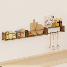 2/3/5pcs Nursery Book Shelves, 16.5/23.6/32 Inch Floating Bookshelves For Wall, Wall Hanging, Wall Art, Fall Decor Home, Solid Board Wall Mounted Shelves For Books, Crafts And Decor StorageRoom Decor - Multicolor - View 11