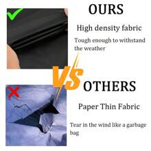 Waterproof Garden Rectangular Furniture Cover - Durable Polyester Oxford Fabric Patio Table And Chair Cover With Tie Backs, UV Protection, Durable Non-Woven, All-Weather Waterproof, Black