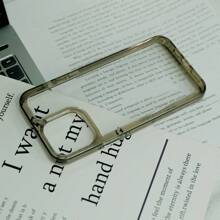 Solid Material Fashion Silicone 1pc Luxury Silicone Transparent Shock-Proof Protective Case Compatible With IPhone 17/16/15/14/13/12/11 Pro Max/8 Plus/XR/XS Transparent Protective Cover Supports Magsafe Charging Spring Gift - Grey - View 4