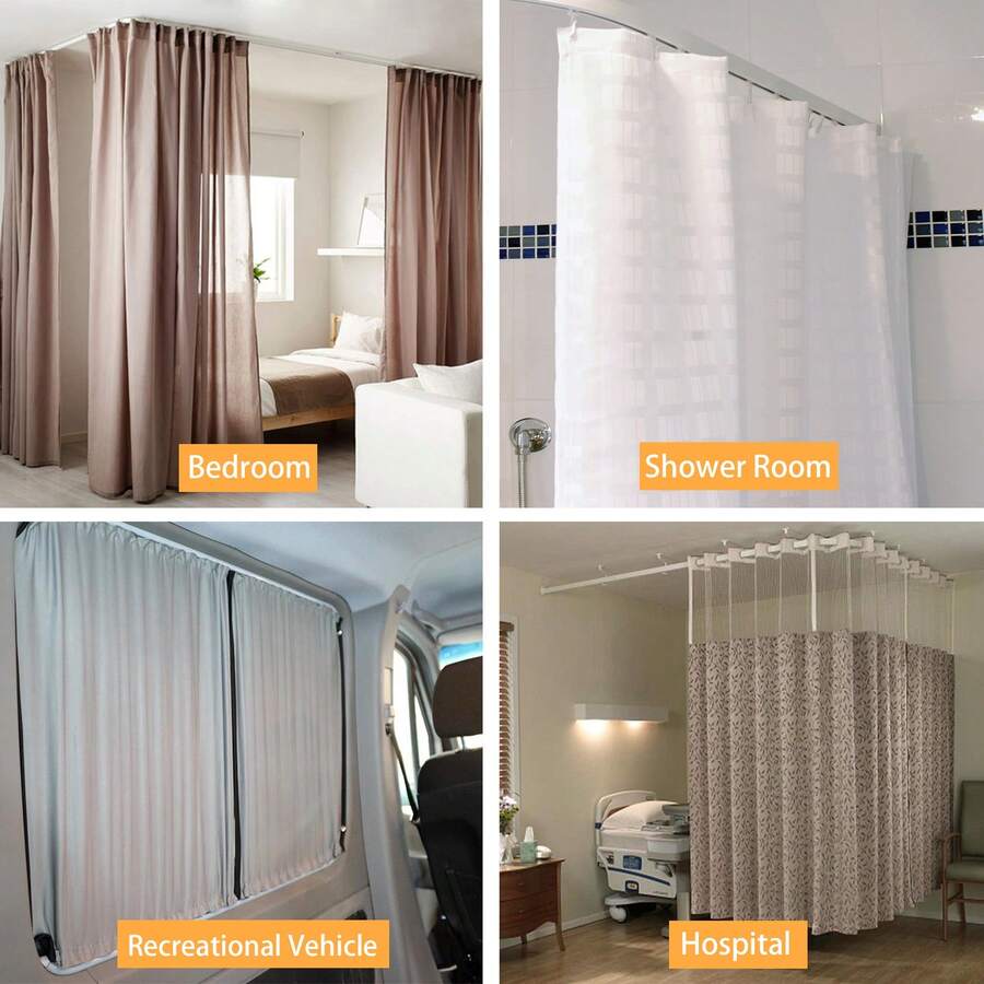 Flexible Ceiling Curtain Track Curved Curtain Rail With Mute Rollers