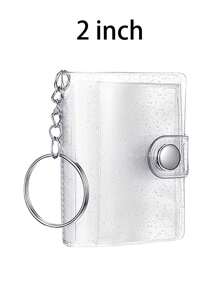 1PC/4PCS 1 Inch/2inch Mini Small Photo Album Valentine Photo Storage With Keychain Clear Pocket Photo Album Keychain For Picture Valentine Wedding Birthday Anniversary Memory,Suitable For Photos, Backpack For School Christmas Gift Ideas Bag Accessories Lanyards With Id Holder Car Accessories Bag Charms - Multicolor - View 19