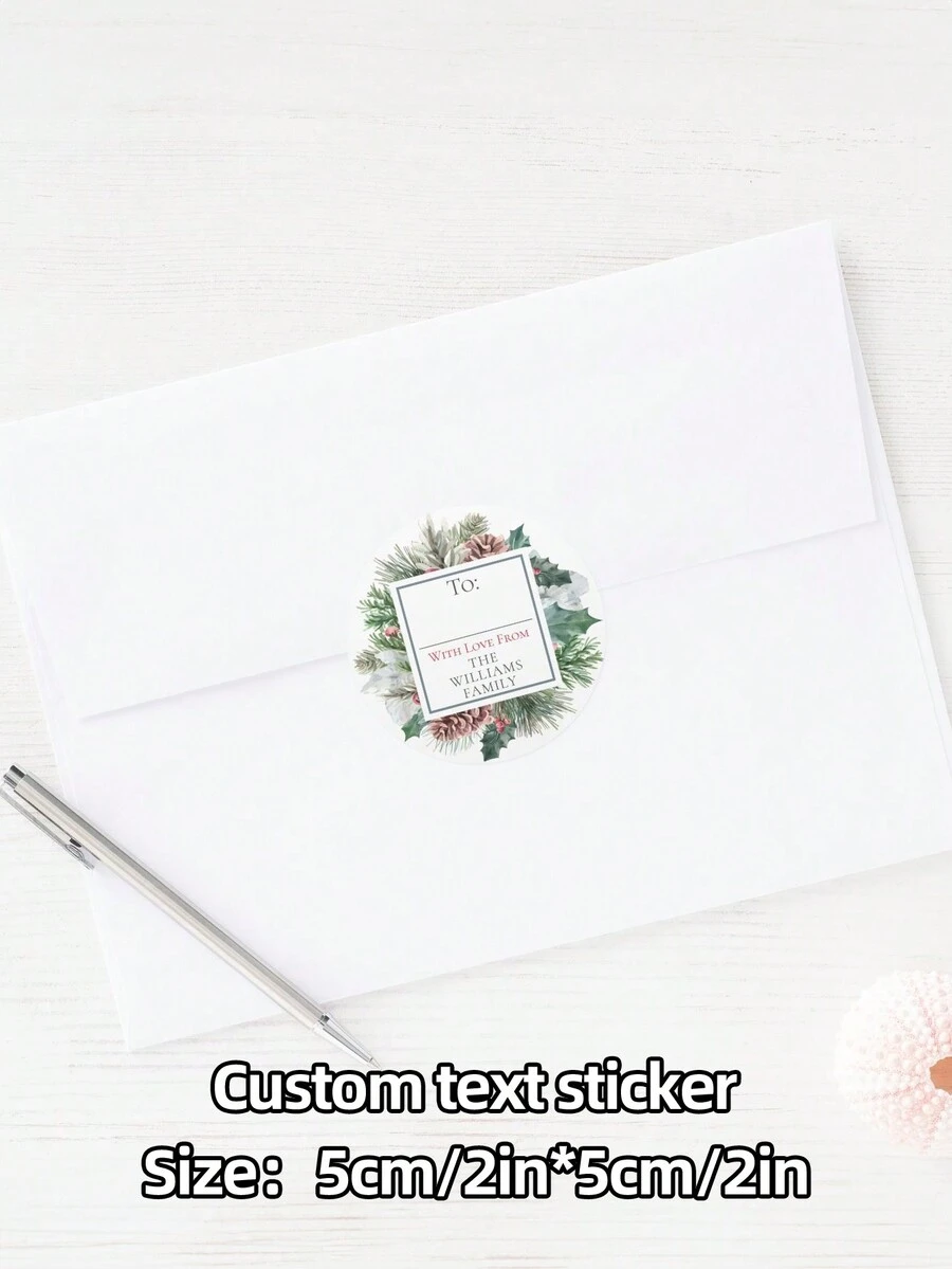 24 件/48 件/72 件节日树叶节日花卉收件人/发件人礼品标签个性化圣诞贴纸圣诞涂鸦礼品标签标签信封封口冬青定制节日标签个性化圣诞快乐标签节日礼品标签收件人/发件人贴纸节日礼品标签/圣诞礼品贴纸 - 彩色 - 查看 1