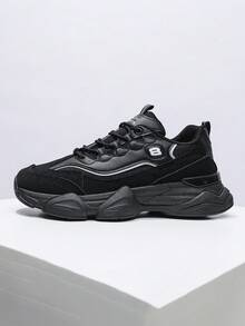 Men's Casual Black Sneakers Casual Athletic Shoes For Running Daily Wear - Black - View 4