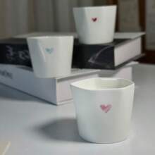 1pc Red Heart-Shaped Ceramic Mug, Bone China Coffee Cup, Lovely And Water Cup For Couples Back To School
