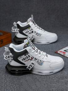 Men's Fashion Street Style Sneakers, Comfortable Non-Slip Casual Lace-Up Sports Shoes, Suitable For Outdoor Activities, High-Top Unisex Shoes, Air Cushion Shock Absorbing