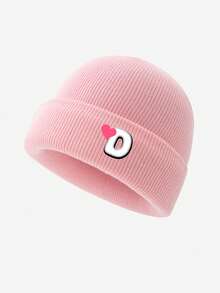 1顶带有爱心字母的婴儿针织帽，柔软温暖，适合新生儿及秋冬季儿童日常使用。 - 彩色 - 查看 15