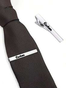 1 件个性化领带夹，适合伴郎或引宾员，男士定制雕刻领带夹珠宝，新郎、父亲、新娘父亲的婚礼纪念品。“永远是你的小女孩”定制礼物，适合父亲和女儿 - 銀色 - 查看 4