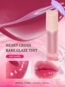 HOLIKA HOLIKA Heart Crush Bare Glazed Tint #08 Stellify 液体唇釉，持久高显色防水轻盈亮泽妆效唇彩，3克/0.1盎司 | 韩国化妆品 - #08 Stellify - 查看 2