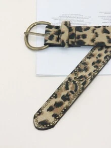 1pc Fashion Design Rivet Decorated PU Leather Belt For Women, Personalized Decor Buckle Jeans Dress Waistband Summer, School