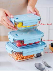 1 pieza Nueva fiambrera aislada de vidrio rosa con accesorios para estudiantes, caja bento con rallador Pyrex, cuchillería y para guardar fruta