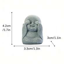 1 szt. Ręcznie robiona żywica Zen Smile Buddha Statue, idealna ozdoba, abstrakcyjna miniaturowa statua Buddy do ogrodu wewnętrznego, Bonsai Rockery Courtyard i Home Office Cicha dekoracja medytacji