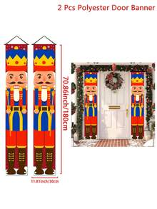 2 cái/bộ rèm cửa thiết kế hình người lính kẹp hạt dẻ Giáng sinh, trang trí Giáng sinh vui vẻ cho phòng gia đình, câu đối, mặt dây chuyền Giáng sinh, quà tặng đêm Giáng sinh, năm mới 2025 - Người lính hồ đào Giáng sinh - Xem 3