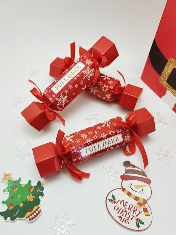 1 علبة هدية سداسية الشكل لمفاجأة النقود، تعبئة هدايا إبداعية ، لوازم تغليف هدايا عيد الميلاد ورأس السنة الحمراء