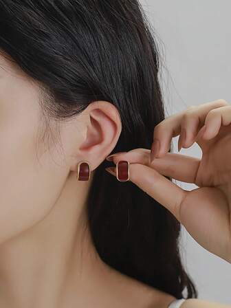 1 对波西米亚合金吊坠 C 形耳环，精致奢华甜美优雅百搭耳环适合优雅女士