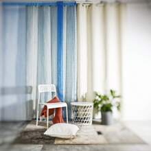 Vorhangleine, Wandvorhang, Fensterdekor, dekorativer Vorhang, Raumteiler für Hochzeiten, Cafés, Restaurants, Größe: 300X250CM, 1 Stück - Blau - Übersicht 4