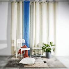 Vorhangleine, Wandvorhang, Fensterdekor, dekorativer Vorhang, Raumteiler für Hochzeiten, Cafés, Restaurants, Größe: 300X250CM, 1 Stück - Blau - Übersicht 2