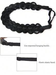 合成可调节手工编织头带 耐高温合成编织头带 头饰 辫子头带 带松紧带 女士发饰