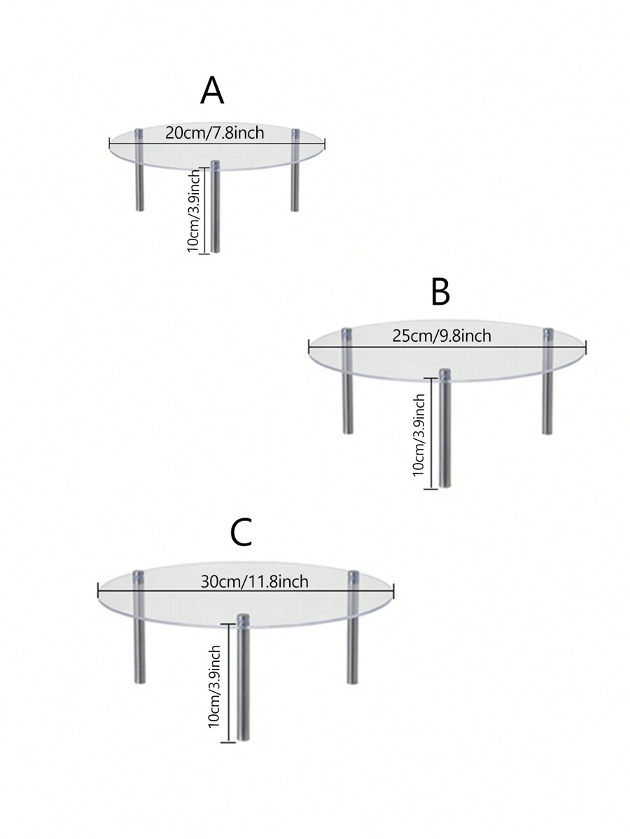 1pc Clear Round Acrylic Cupcake/Cake Stand Tiered Display Rack For
