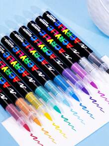 240/168/120/72/60/36/24/12 Stylos-marqueurs acryliques liquides directs de couleur, pour une utilisation étudiante, professionnelle et artistique. Têtes souples, appropriés pour le papier, pour le graffiti, les livres de coloriage DIY. Peuvent dessiner sur le verre, la pierre, résistants à l'eau pour la peinture corporelle. Cadeau de Noël, rentrée des classes.
