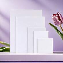 5 tấm vải bạt/gói, 9,84x11,8, 7,87x9,84, 7x5, 5,9x3,9, 3,9x3,9 inch, sơn acrylic, bảng vải bạt để vẽ, vẽ tranh, vải bạt trắng để vẽ tranh - trắng - Xem 1